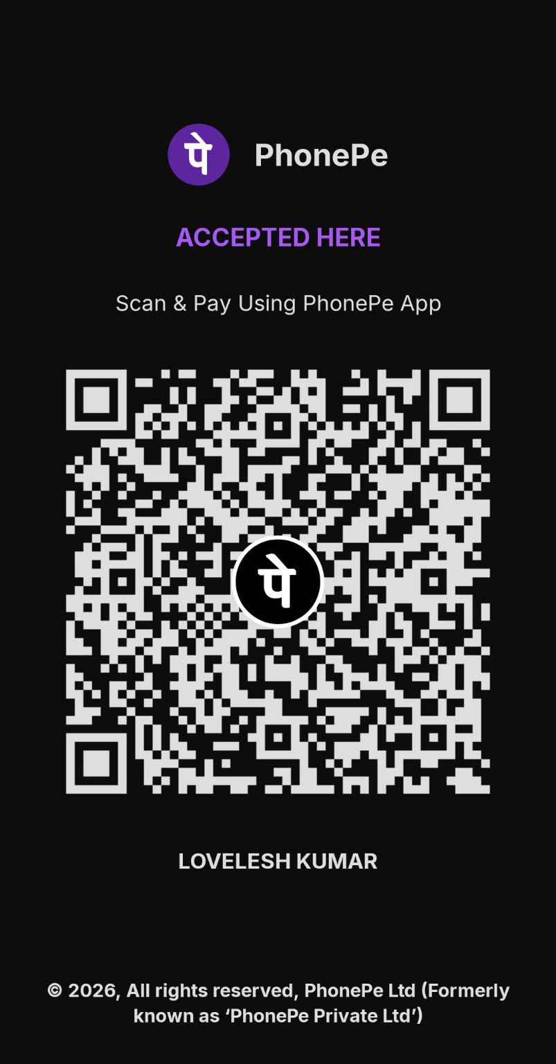 PhonePe payment QR for Lovelesh Kumar
